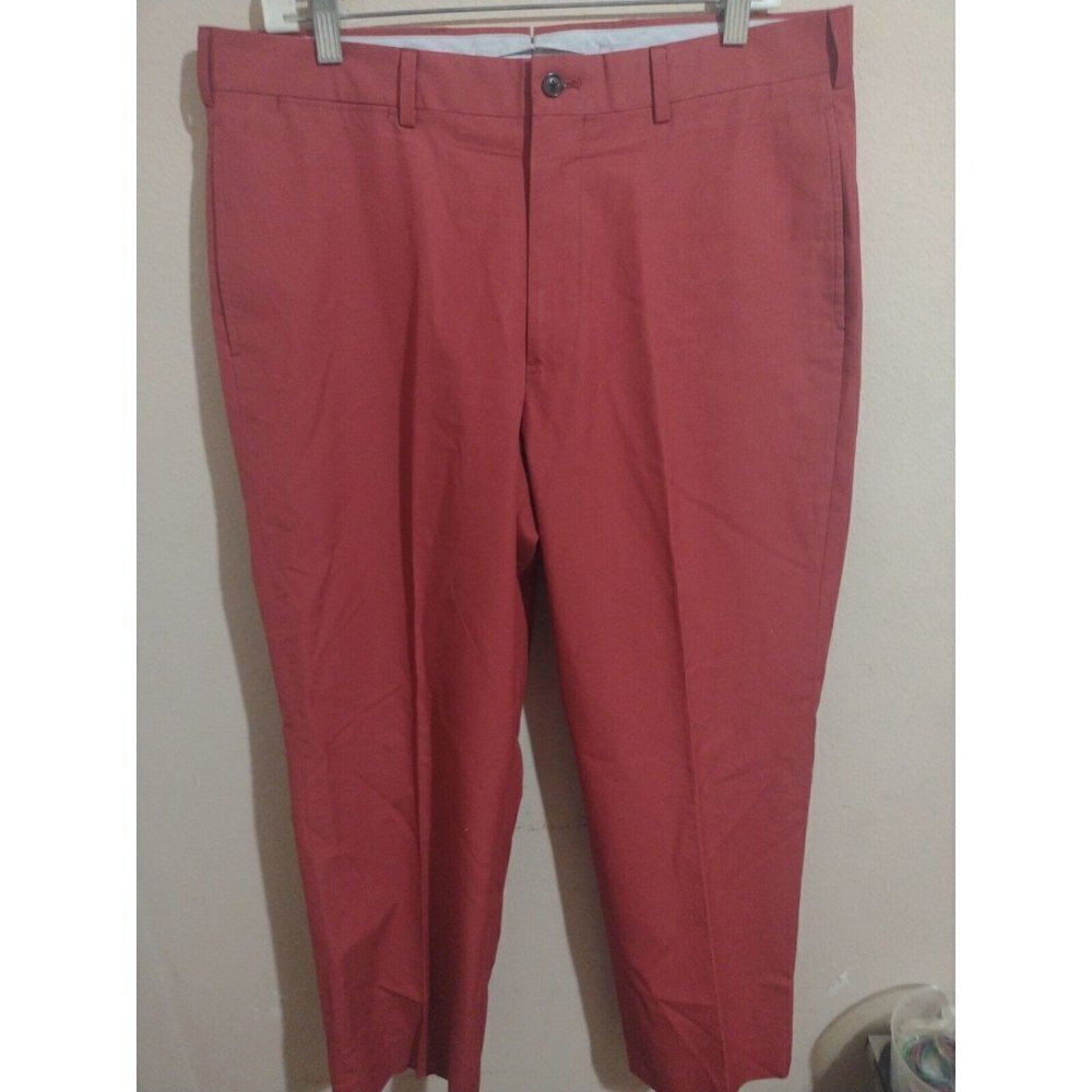Men's Brooks Brothers Supima Cotton Pants Flat Front Red True Size Is 30x28